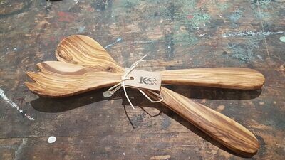Salatbesteck Olivenholz 30 cm