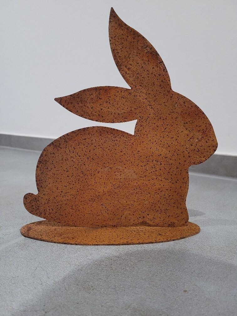 Ostern Rost Deko Hase sitzend | Osterdeko für draußen und drinnen