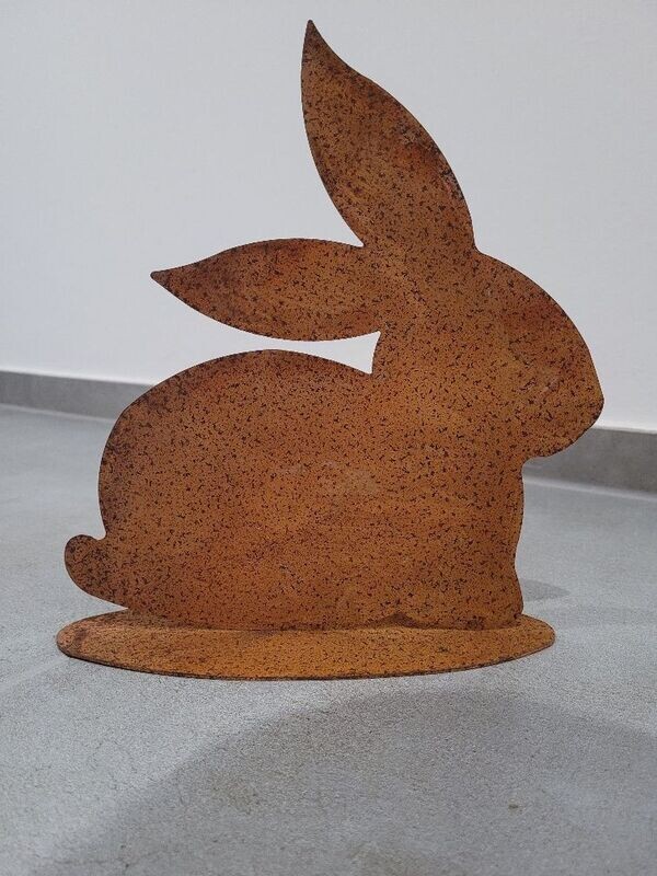 Ostern Rost Deko Hase sitzend | Osterdeko für draußen und drinnen