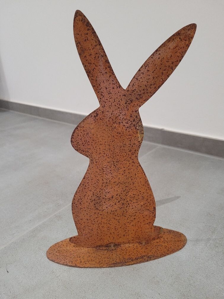 Osterdeko Hase Franz | Edelrost Osterhase aus Metall