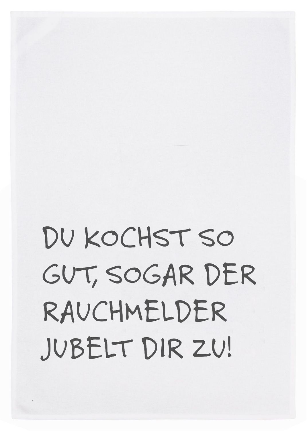 Geschirrtuch weiss, RAUCHMELDER, schwarz