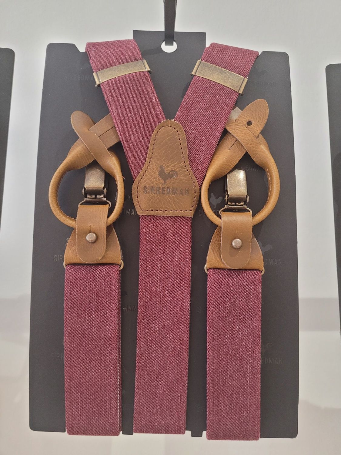 Sir Redman Deluxe Hosenträger Denim Urban bordeaux