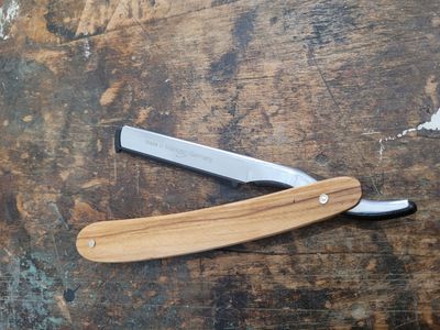RMK Solingen Rasiermesser mit Wechselklinge - Olivenholz