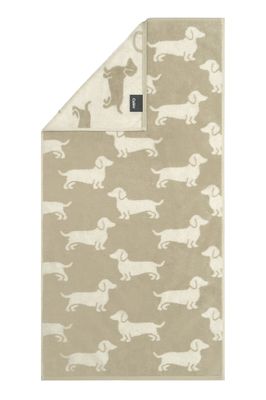 Cawö Handtücher WE LOVE DOGS -  Natur-Beige - Handtuch 50x100 cm
