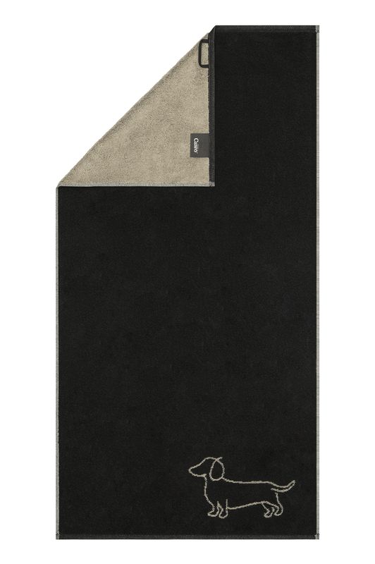 Cawö Handtücher WE LOVE DOGS  - Schwarz-Beige -Handtuch 50x100 cm