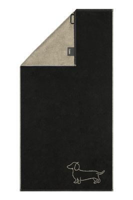 Cawö Handtücher WE LOVE DOGS - Schwarz-Beige  - Gästetuch 30x50 cm