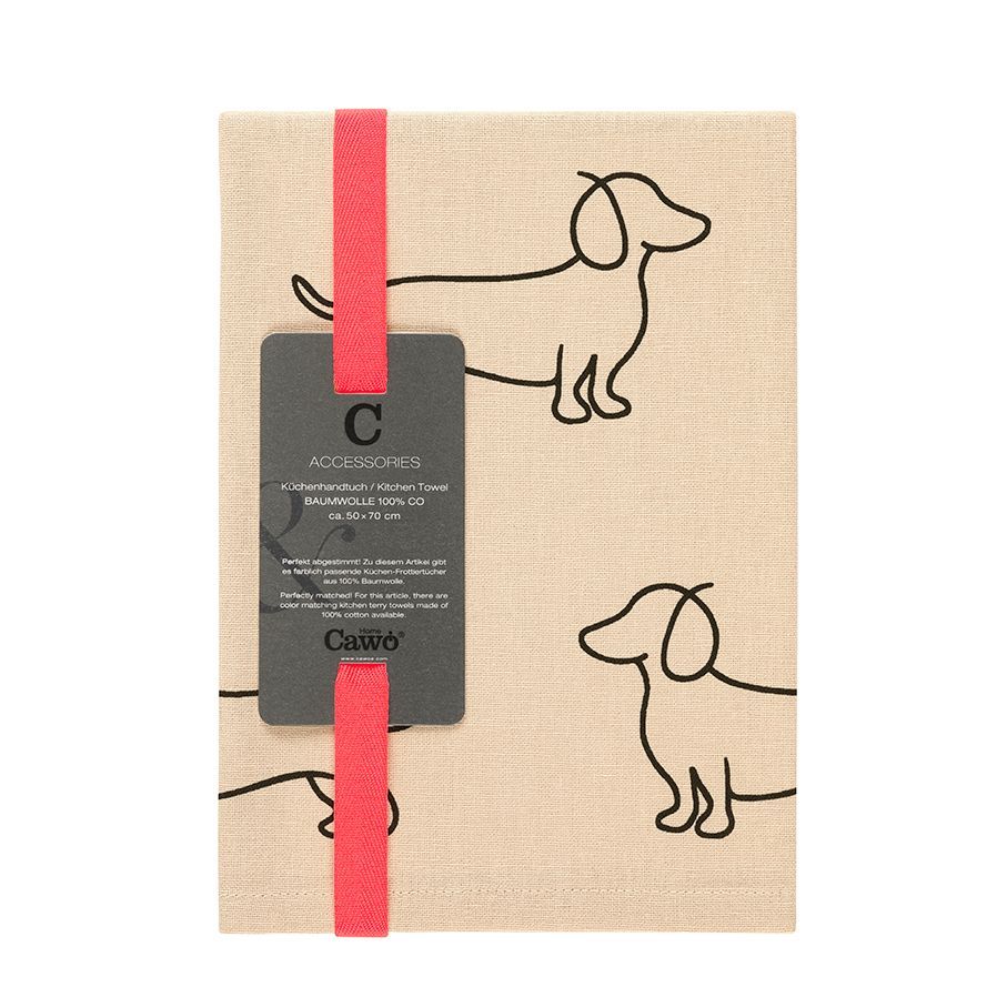 Geschirrtuch DACKEL viele schwarz/beige – 50x70 cm Geschirrtuch DACKEL viele schwarz/beige – 50x70 cm