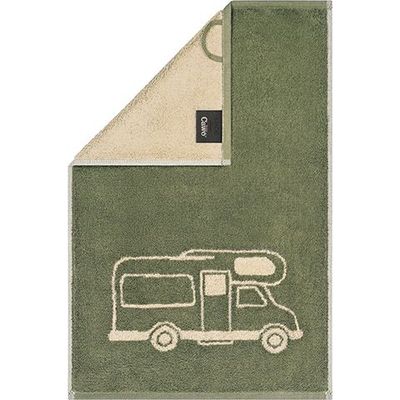 Gästehandtuch Camper CAWÖ  grün/beige  30x50cm