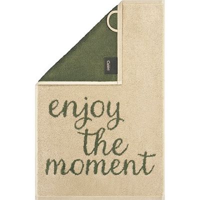 Gästehandtuch Camper Spruch CAWÖ  grün/beige  30x50cm