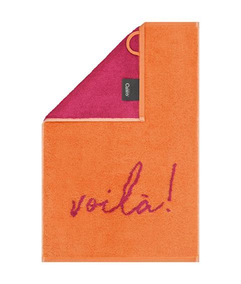 Gästehandtuch "voila"  orange/pink   30x50cm
