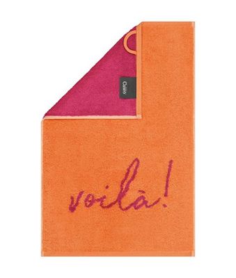 Gästehandtuch "voila"  orange/pink   30x50cm
