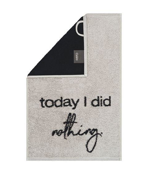 Gästehandtuch "today I did nothing" CAWÖ  grau/schwarz  30x50cm