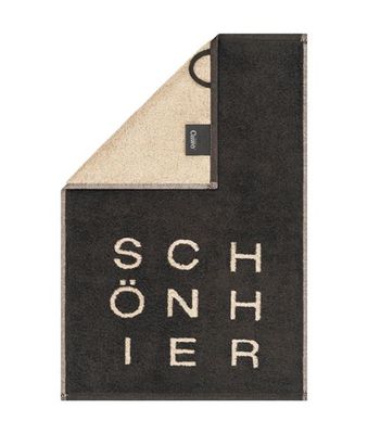 Gästehandtuch "SCHÖN HIER" CAWÖ  schwarz/beige  30x50cm