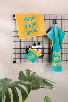 Gästehandtuch "Meer geht immer"  gelb/türkis   30x50cm