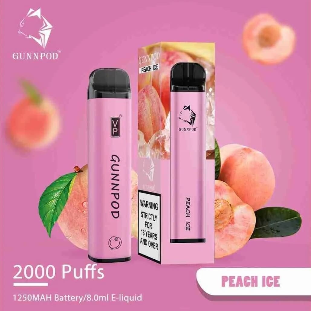 Gunnpod Peach Ice 2000 Puffs