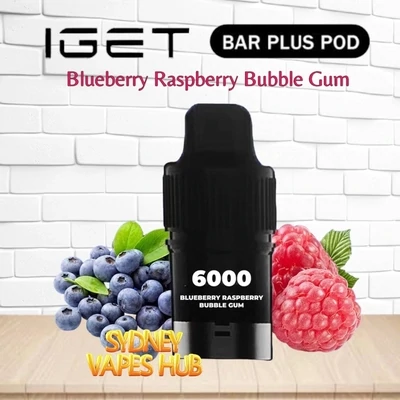 IGET Bar Plus Pod Blueberry Raspberry Bubble Gum