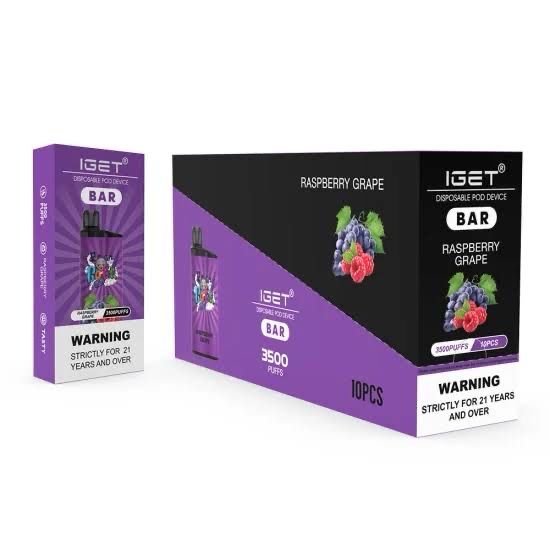 full box  IGET Bar Raspberry grape - bulk Deal