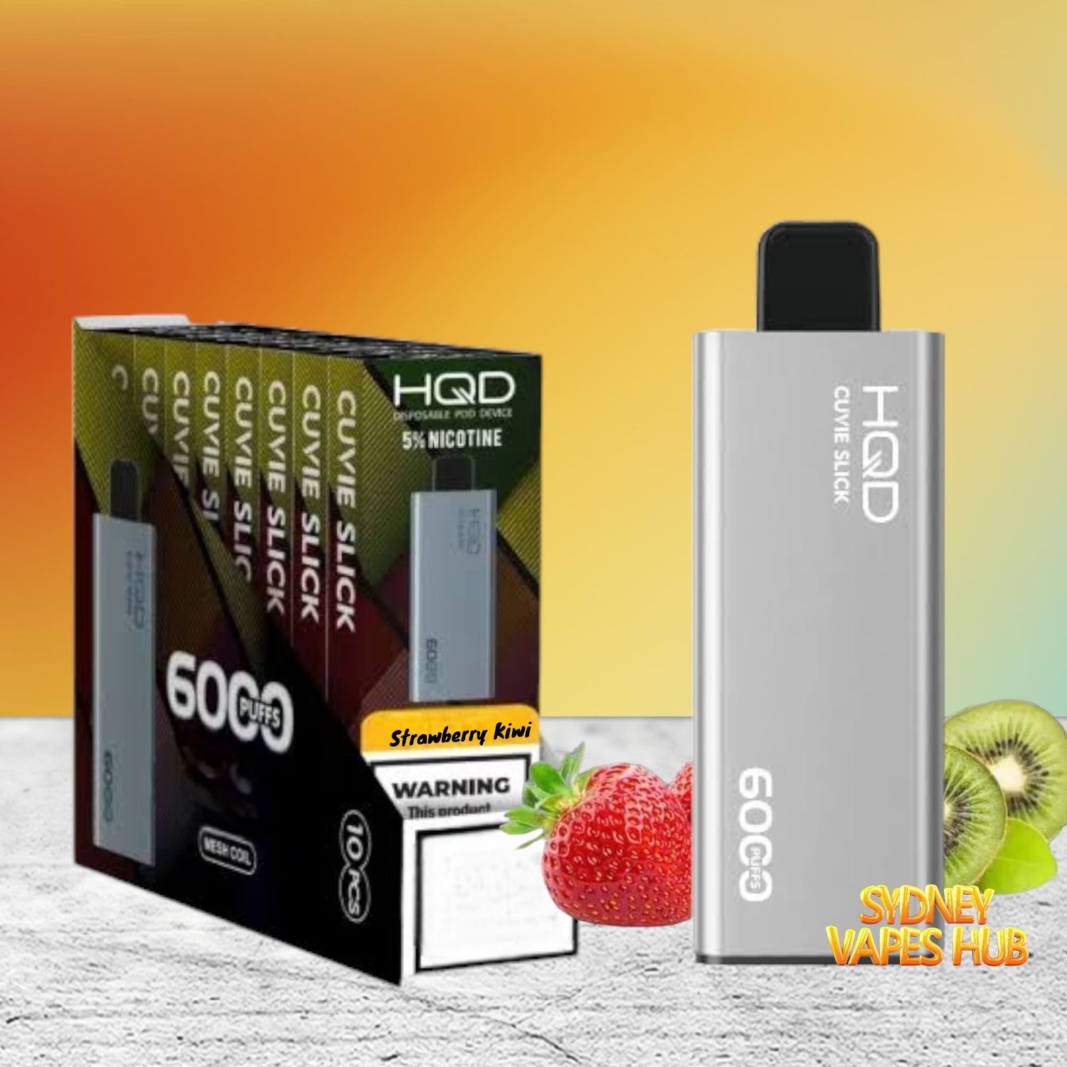full box  Hqd Slick 6000 Strawberry Kiwi