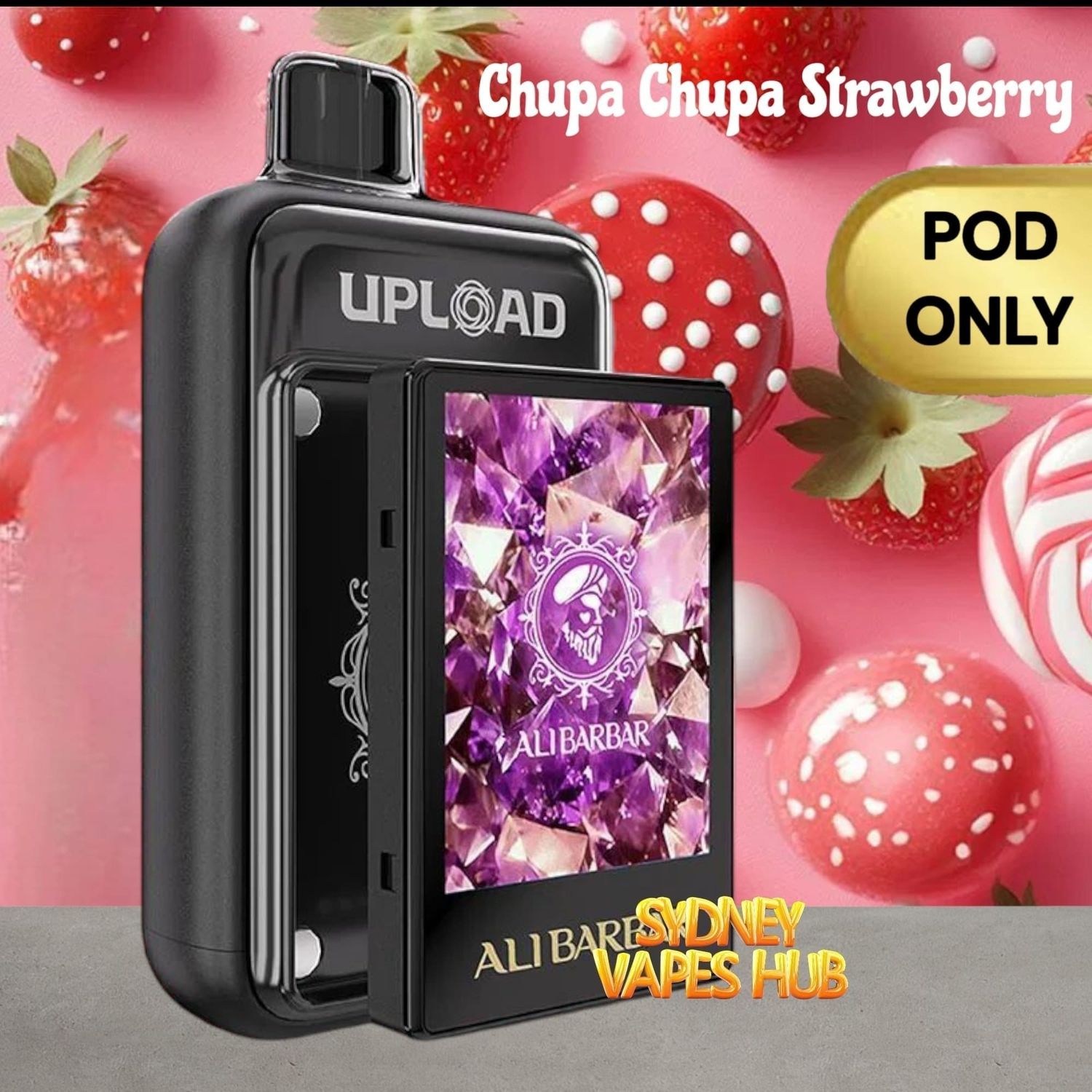 ALIBARBAR 25k - Chupa Chupa Strawberry - Pod Only