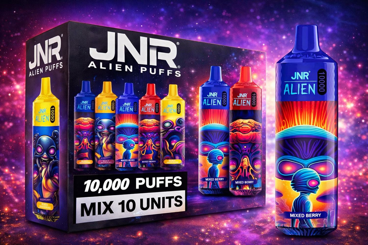Jnr Alien 10000 puffs - 10 pack vape wholesale