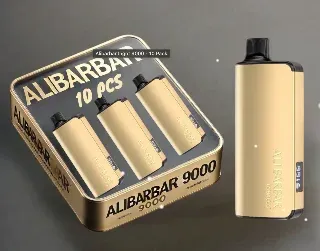 Alibarbar Ingot 9000 disposable vape 10 pack, gold design, high-capacity puff device, bulk vape dea…