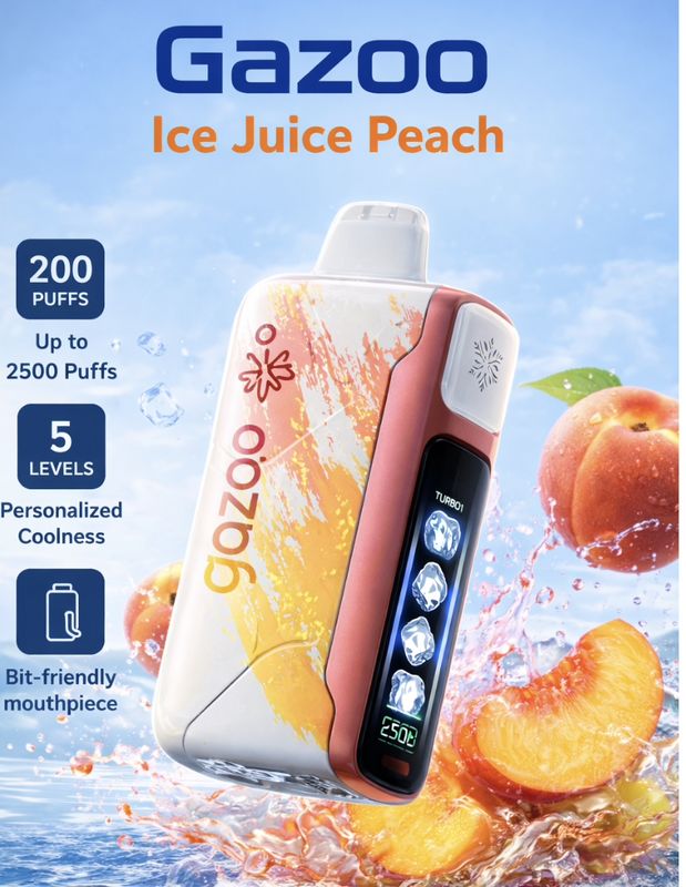 Gazoo 15000 Peach juice Ice - Alibarbar Alternative