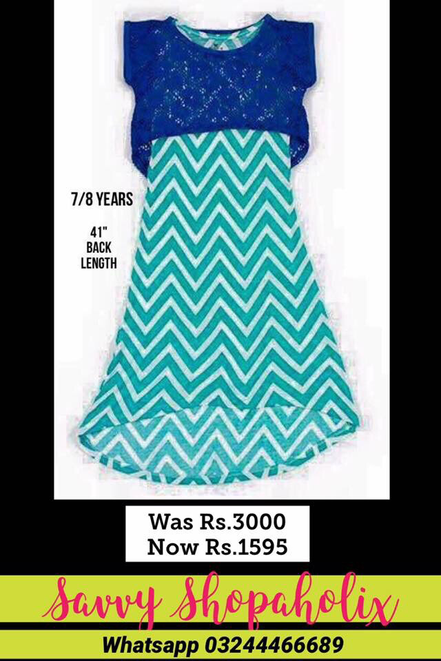 Girl’s Cotton Dress With Net Bodice