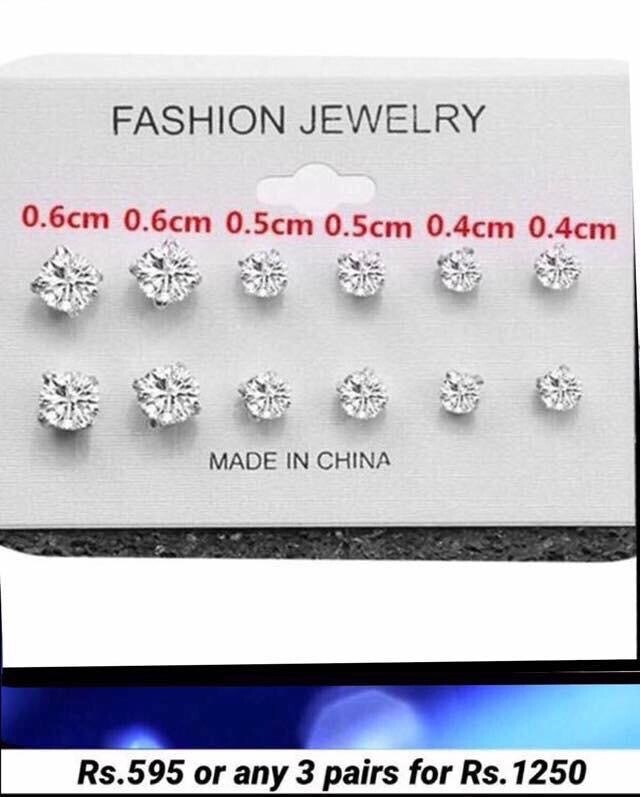 6 Pair Earrings/stud Set