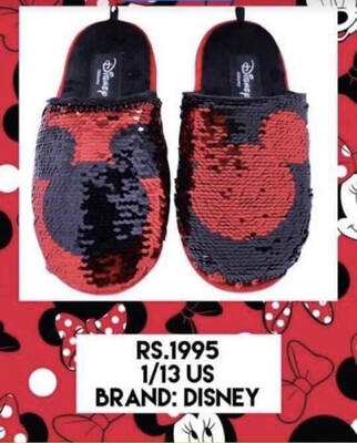 Mickey Flip Sequin Winter Slippers/ Shoes By Disney