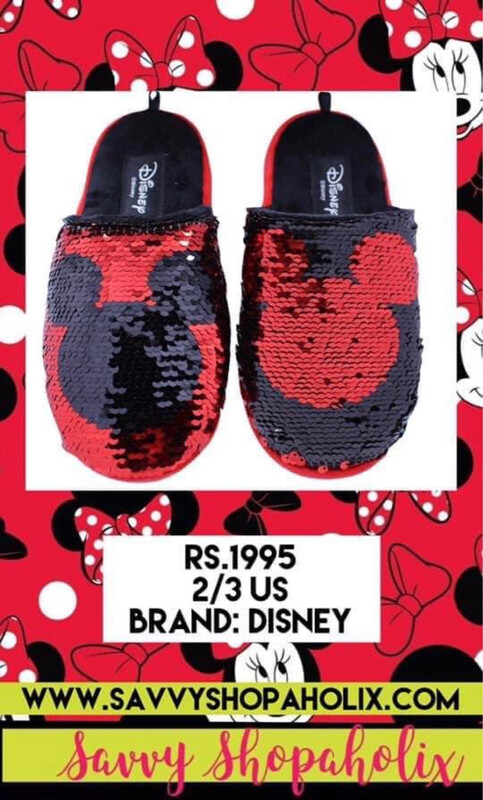 Mickey Flip Sequin Winter Slippers/ Shoes By Disney