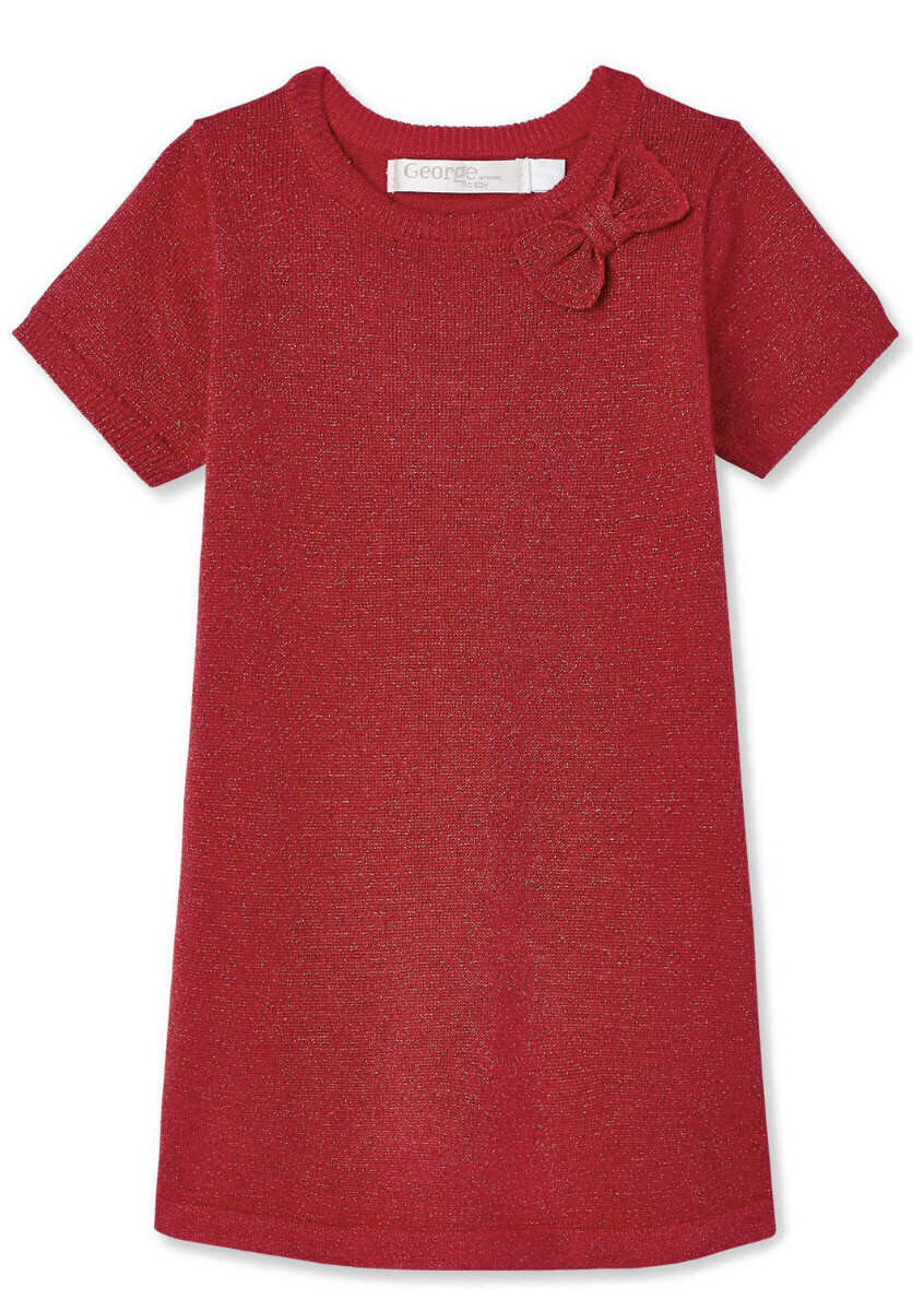 Red Glitter Sweater Dress By George