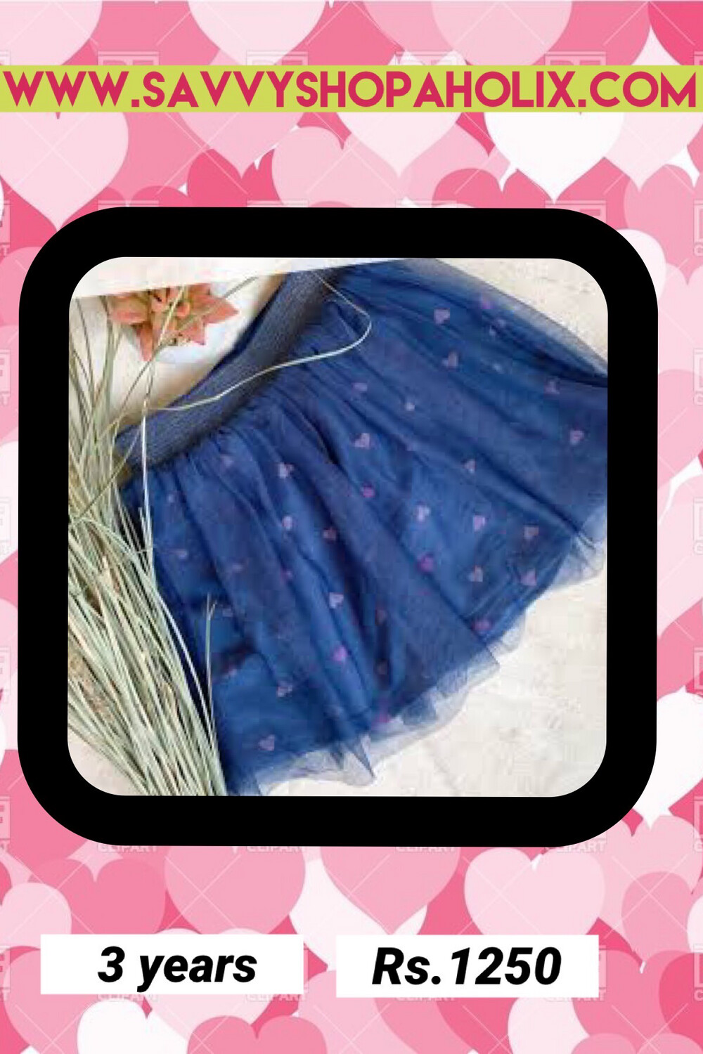 Lol Vintage Tutu Skirt With Hearts Print