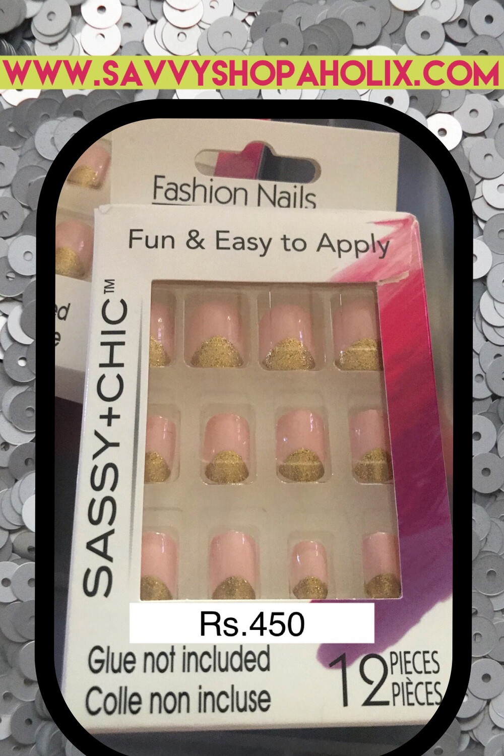 Sassy And Chic Easy To Apply 12pk Fake Nails