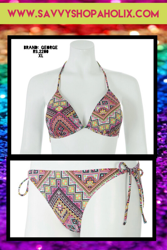String Push Up Bra And Matching Bikini Set By GEORGE