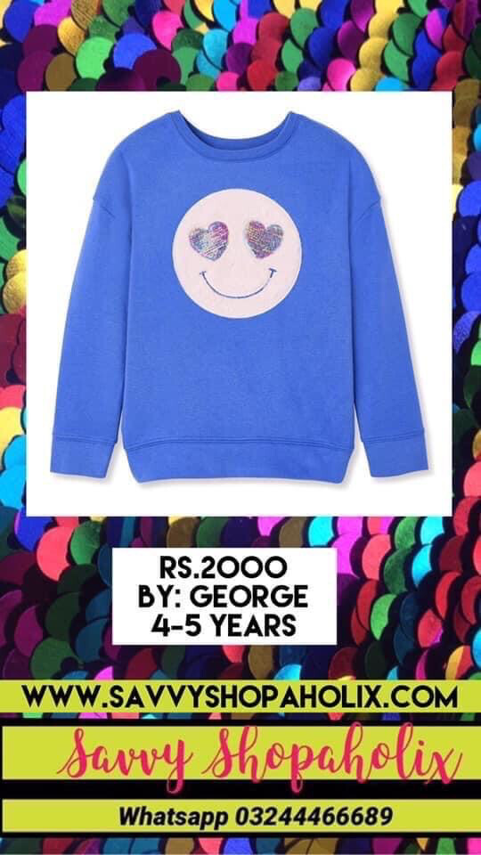 Blue smiley Sweat Shirt By George