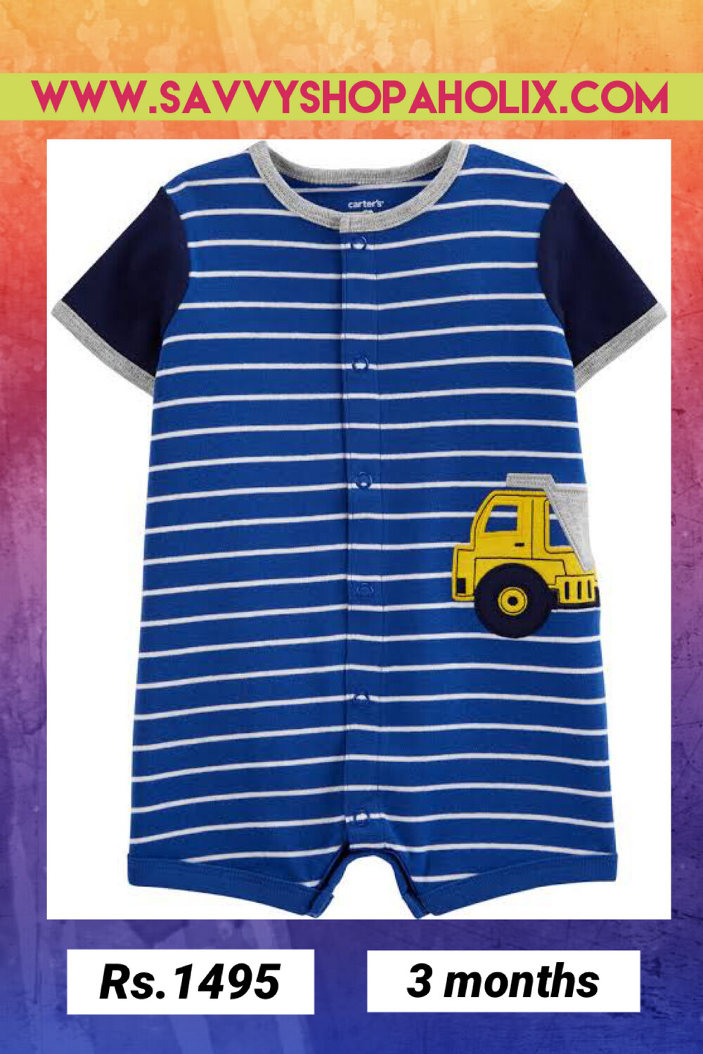 Cotton Truck Romper By Carter’s