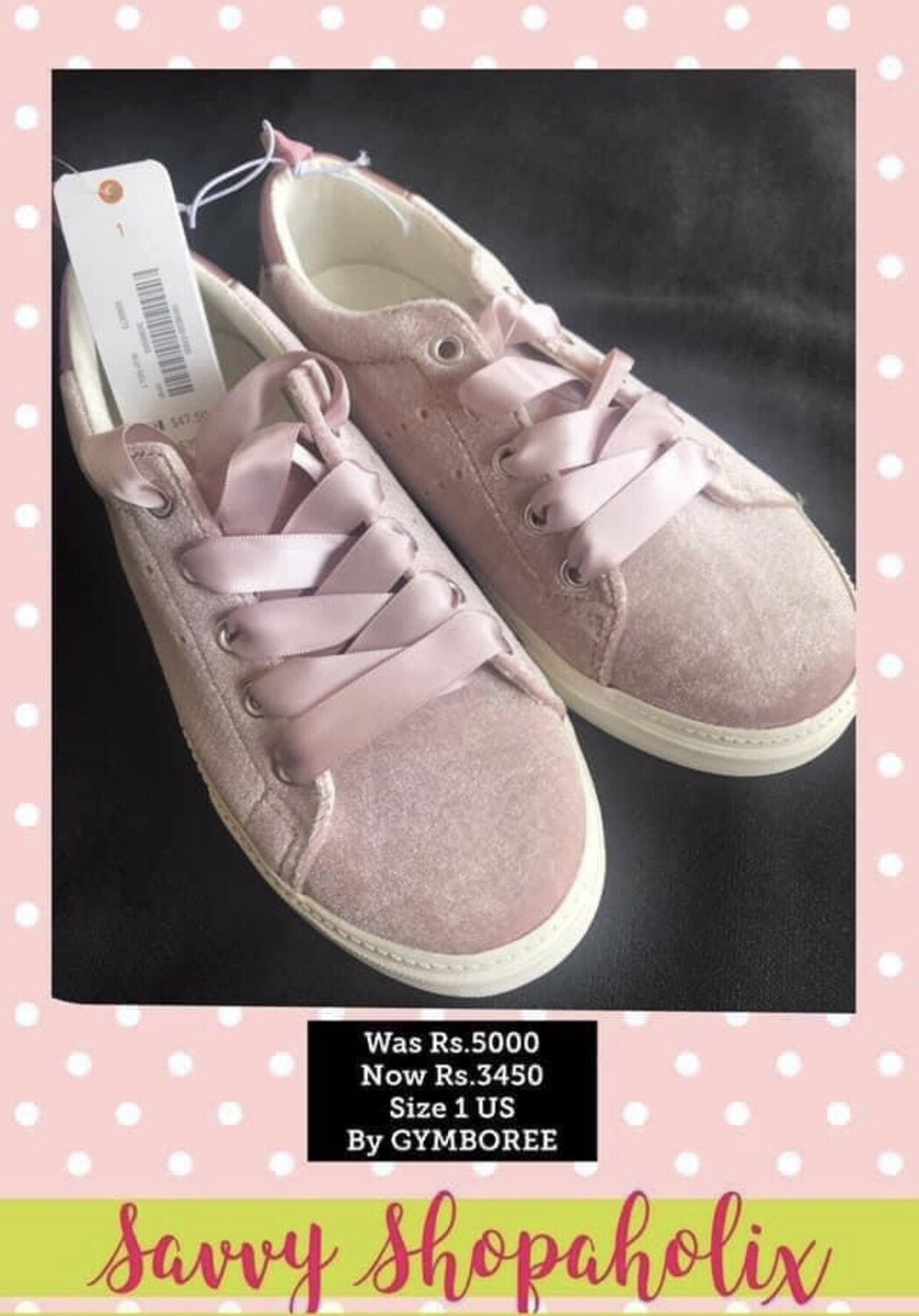 Gymboree Velvet Blush Sneakers/ Shoes, Size: 1 US