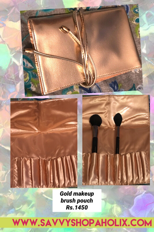 Gold Makeup Brushes Holder Bag
