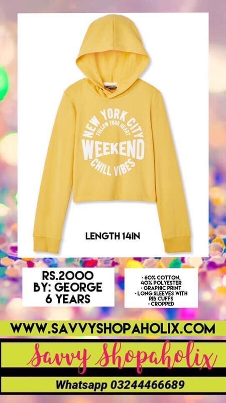 Girl’s Cropped Sweat Shirt By George