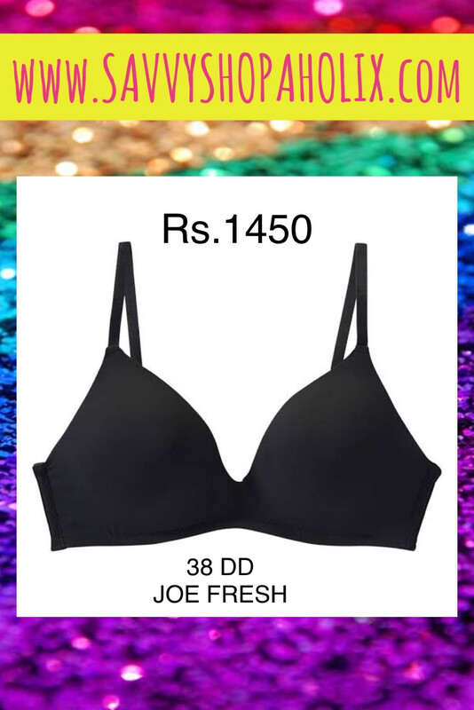 Joe Fresh Seam Less Black Plain Bra