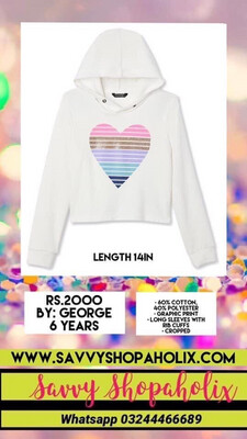 George Heart Girl’s Cropped Sweat Shirt