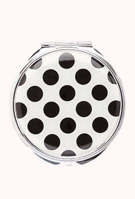Compact Mirror By Forever21 , Color: White polka dots