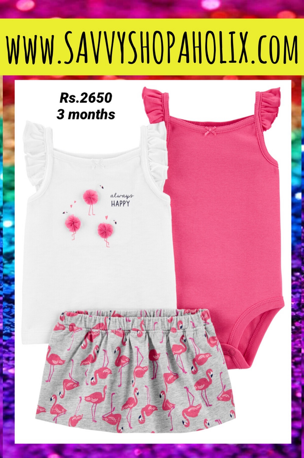3pc skirt outfit by Carter&#39;s- Always Happy, Size: 3 months