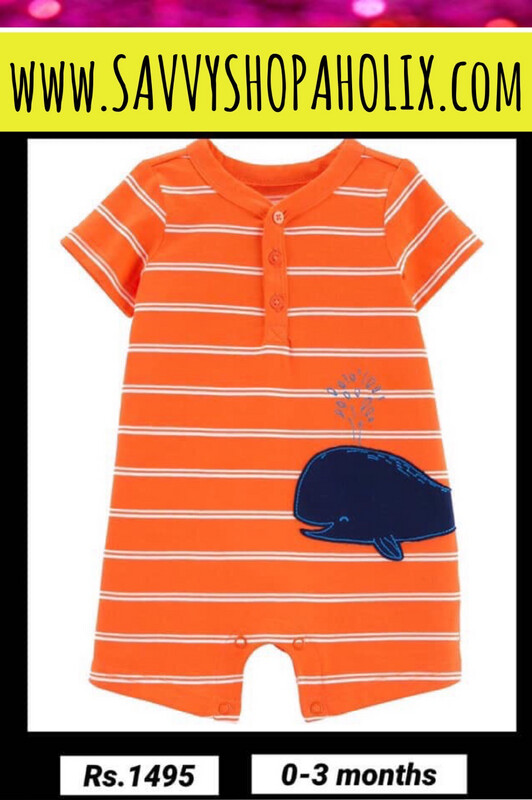 Baby Boy Romper By Carter’s Orange Whale