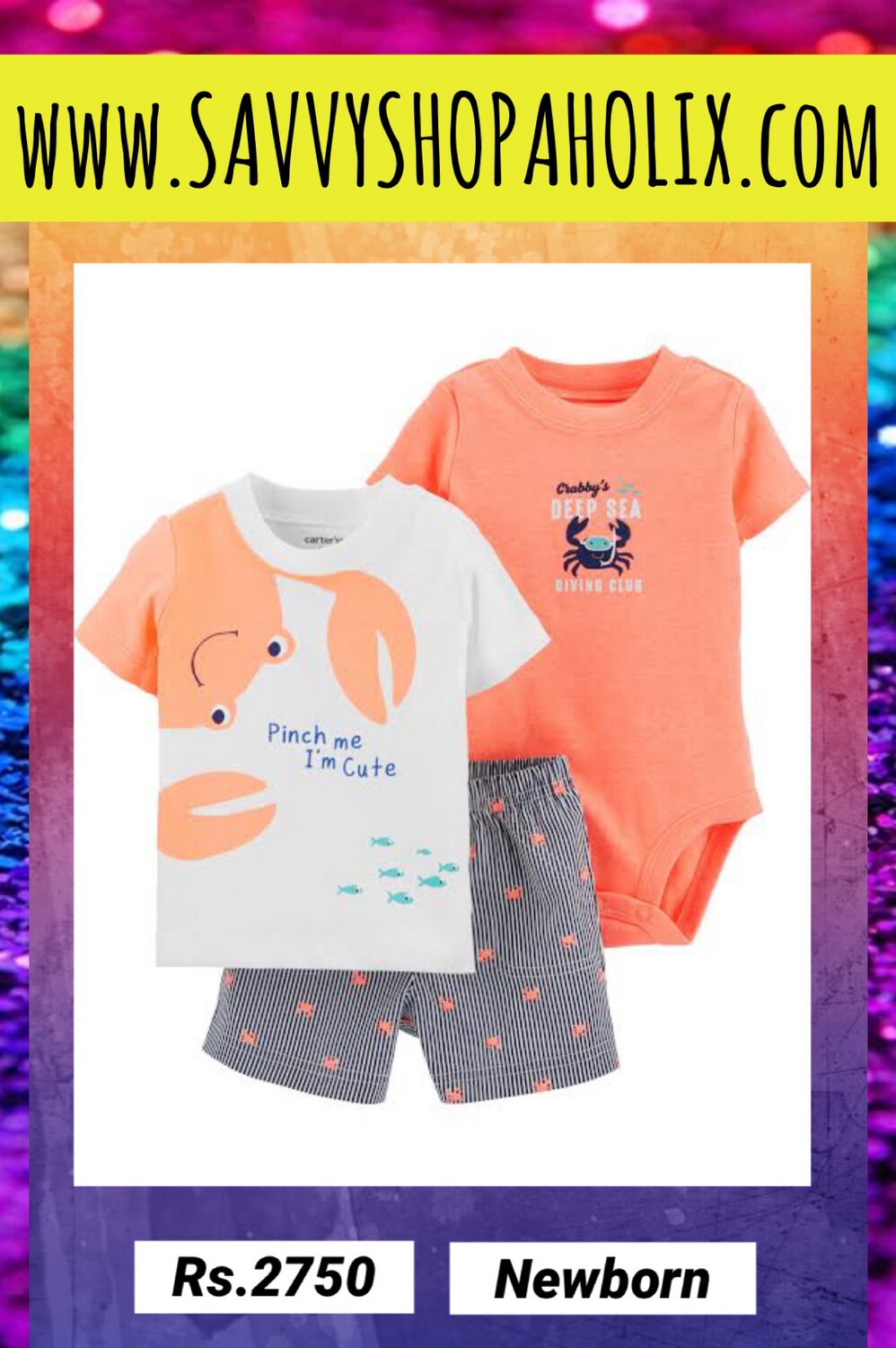 3pc Baby Boys Set By Carter’s-Crab