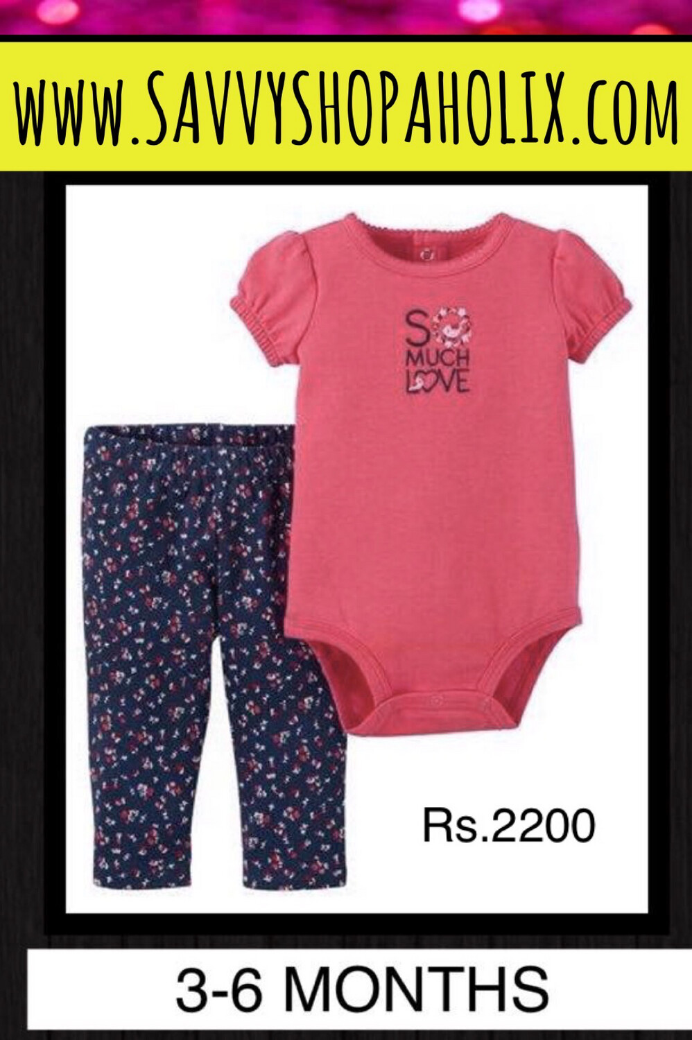 Baby Girl 2pc Outfit By Carter’s- So Much Love