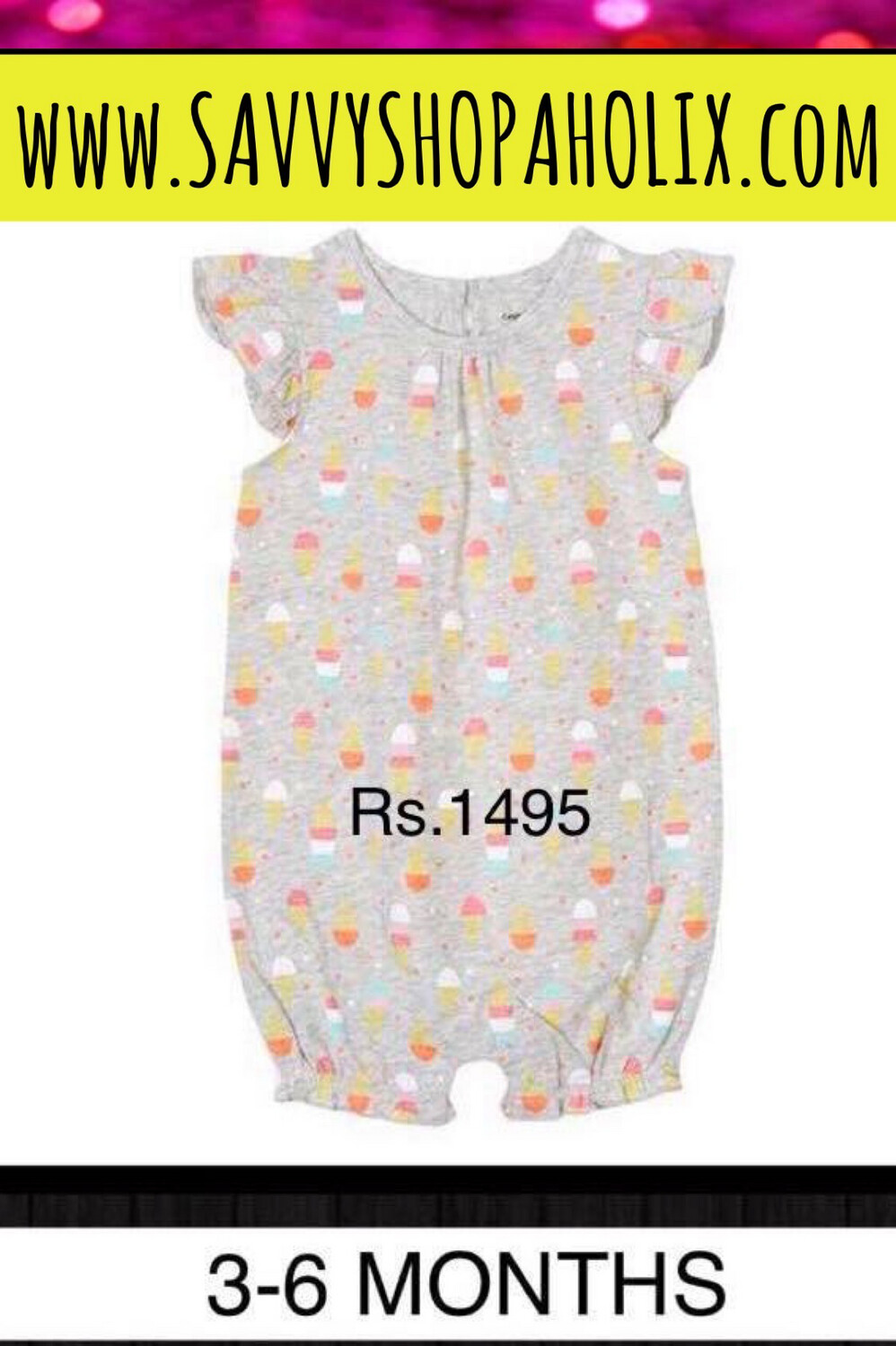 Baby Girl Cotton Romper By George 