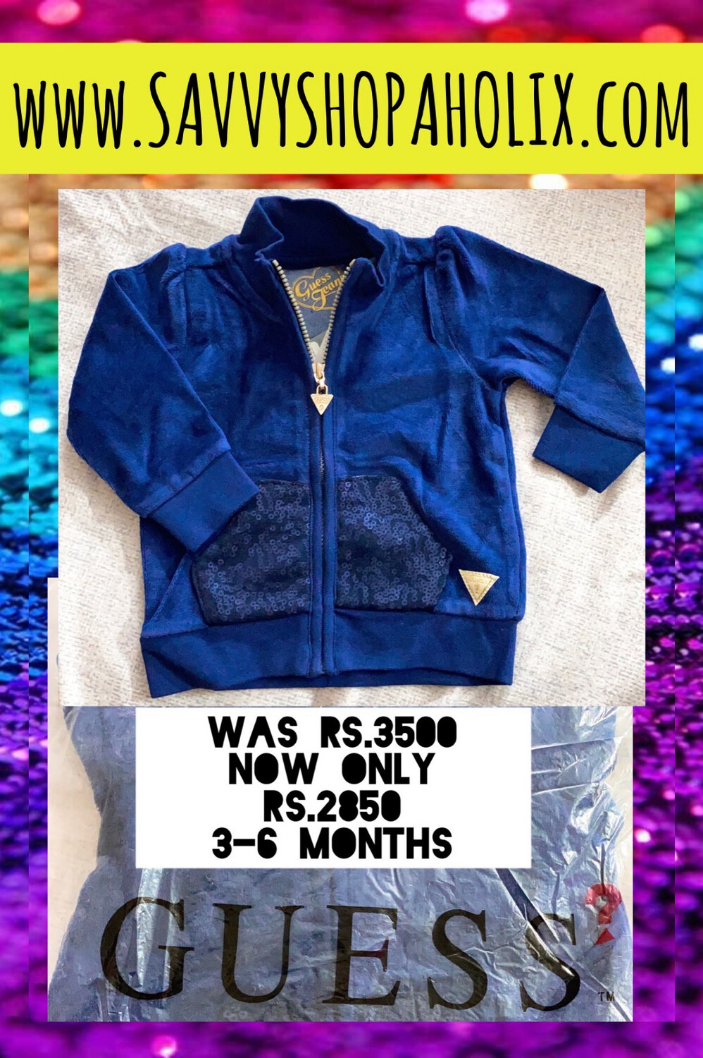 Baby Girl Velour Jacket By Guess