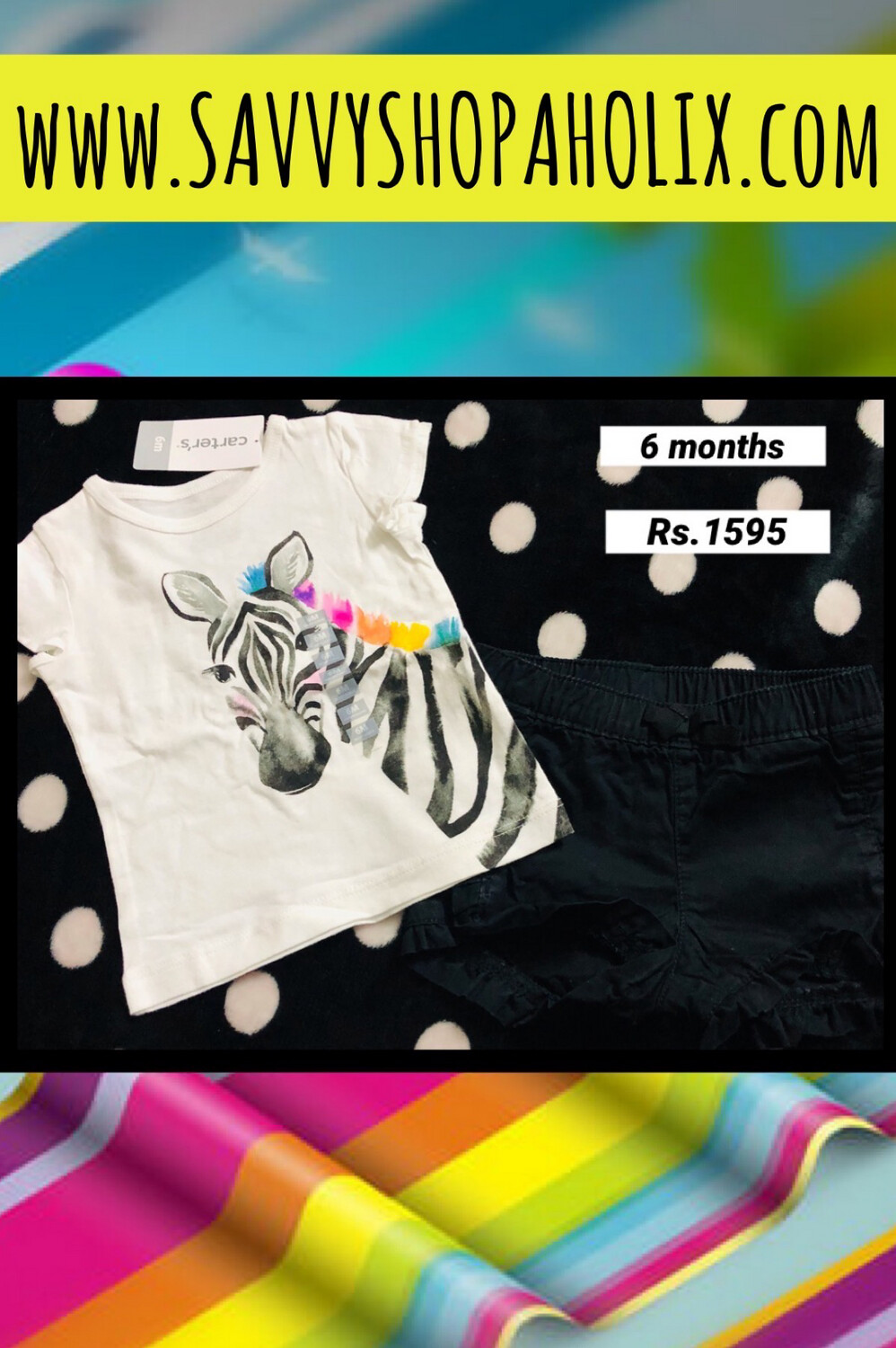 2pc shorts outfit by Carter&#39;s-Zebra