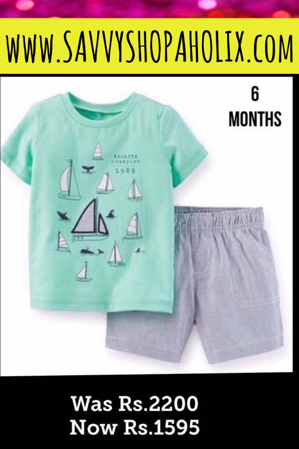 Baby Boy 2pc Shorts Set By Carter’s- Boats
